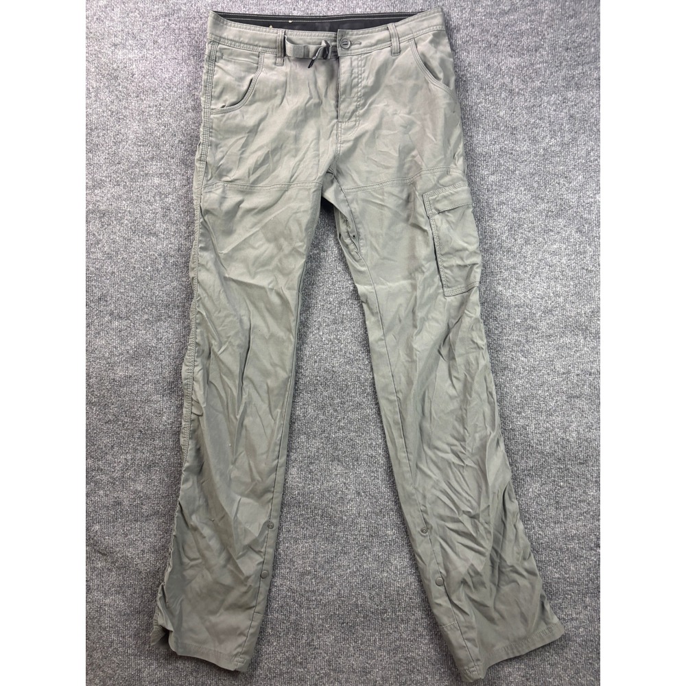 Prana Zion Cargo Pants Mens 32x32 Gray Stretch Hiking Outdoor Snap Hem